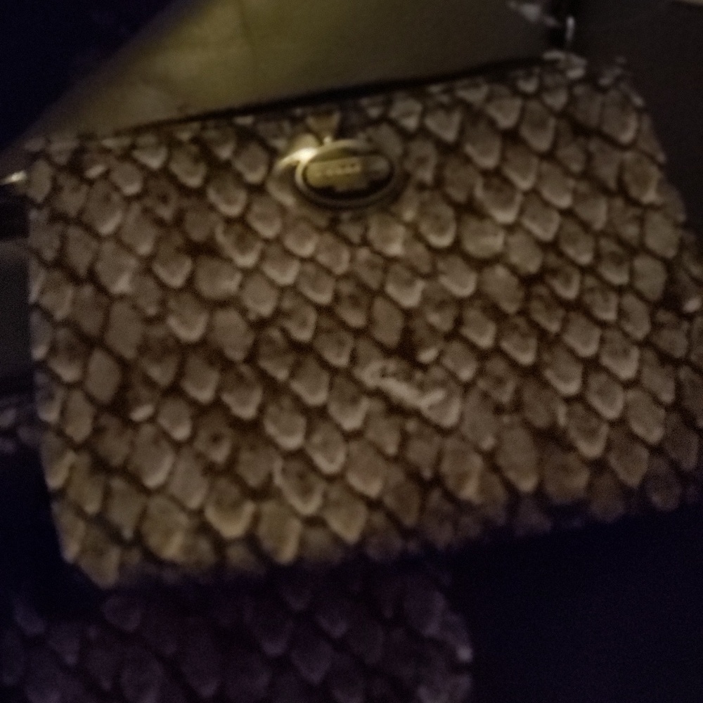 Nylon snakeskin Coach bag with small wristlet - Picture 3 of 8